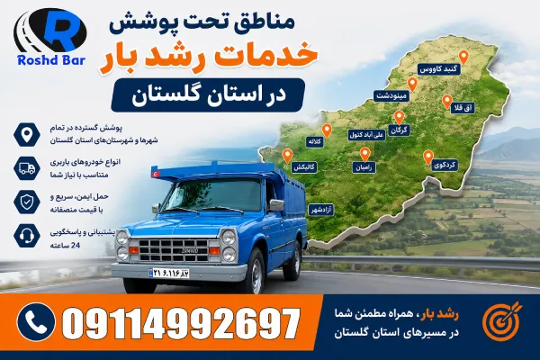 مناطق تحت پوشش خدمات رشد بار در استان گلستان رشد بار